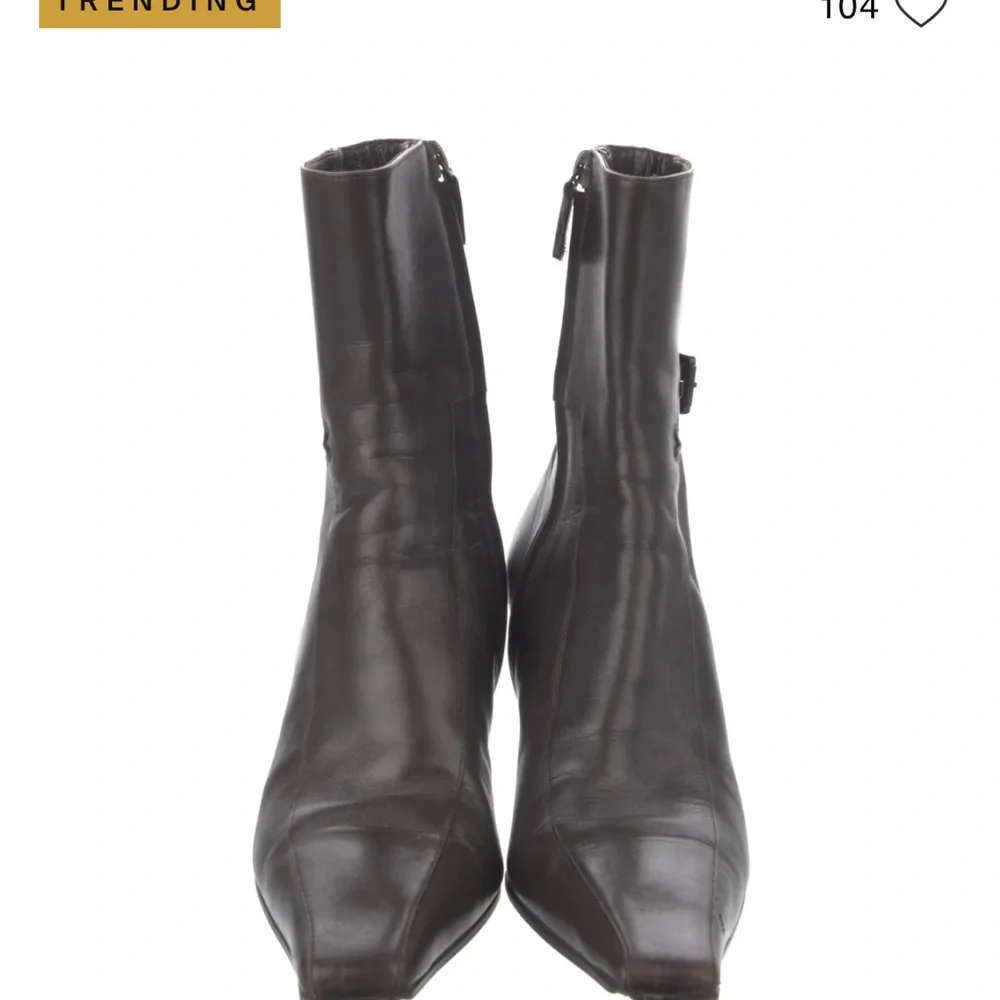 Gucci Brown Leather Heeled Boots - Picture 4 of 12